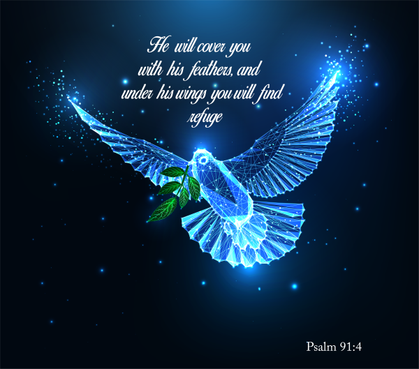 Psalm 91:4 Dove Tumbler